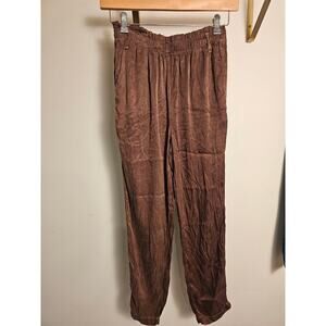 C&S Shimmering Brown Elastic-Waist Casual Pants